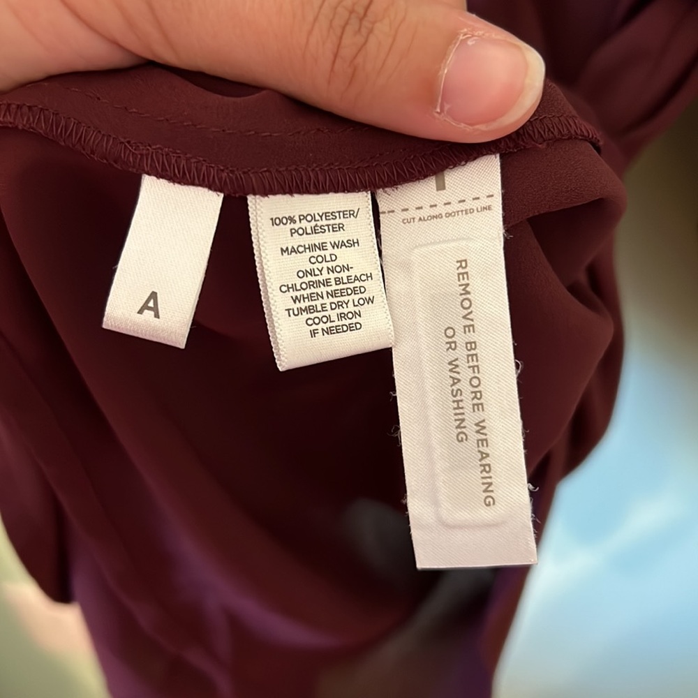 Loft Maroon Button Down With Roll Tab Sleeves - image 8